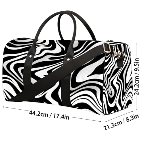 Animal Zebra White Black Weekender Bag Travel Duffle Bag for Women Men Overnight Shoulder Bags Waterproof Foldable Sports Gym Tote Bags Carry On Luggage for Travel Sports Dance Yoga Hospital2