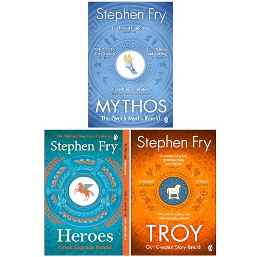 Image of Stephen Fry Greek Myths Series Collection 3 Books Set (Troy, Heroes, Mythos)