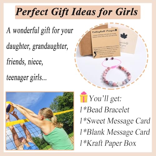 Image of Softball Volleyball Basketball Soccer Gifts for Girls Bracelets for Teen Girls Team Gifts Birthday /Christmas /Graduation Gifts