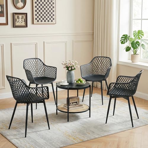 buybyroom Chaise Salle a Manger Lot de 4, Chaise Ergonomique, Chaise de Cuisine avec Accoudoir, Convient pour la Salle à Manger, Le Salon, la Cuisine et la...