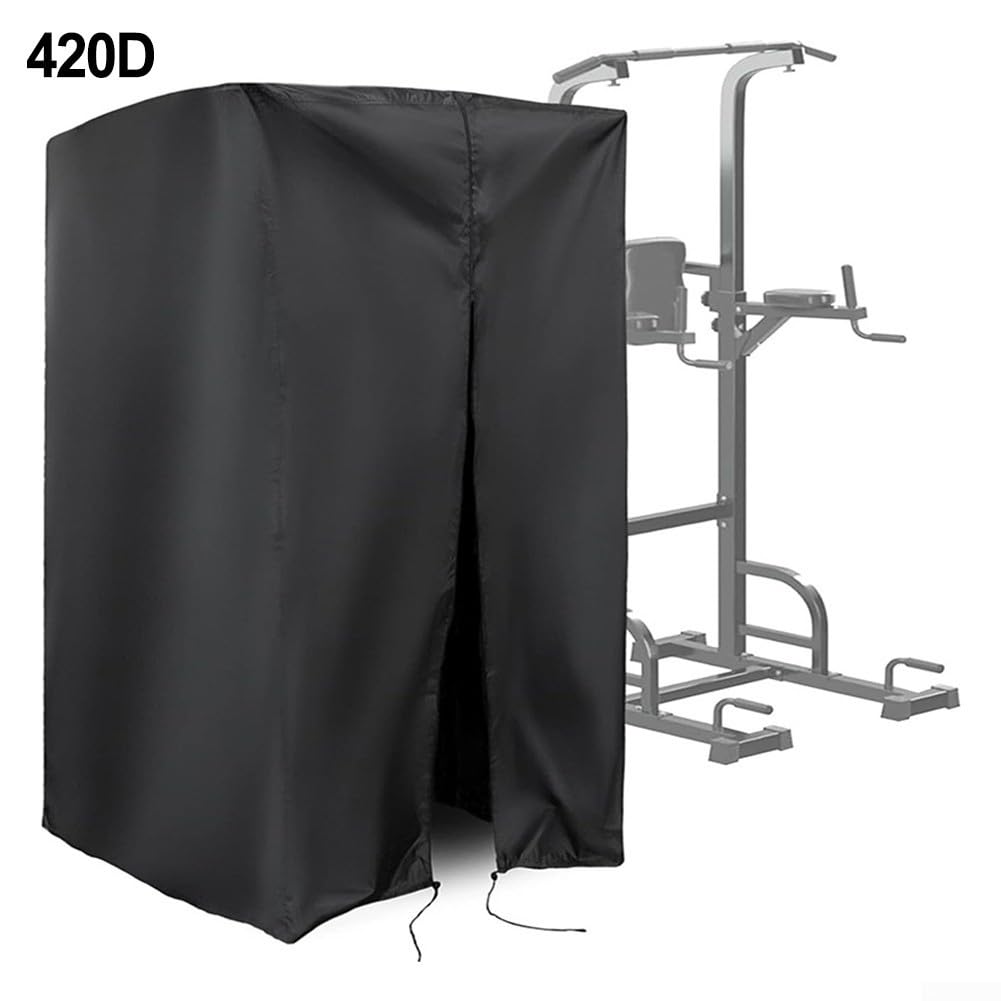 Besttoolifes Outdoor Pull Up Bar Abdeckung für Fitnessgeräte, witterungsbeständig 210D/420D Oxford Tuch Schutzhülle für Klimmzug-Dip-Ständer, faltbar mit Kordelzug, Schwarz