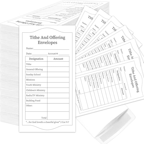 Enveloppes pour offrandes d'église gisgfim en lot de 500 pièces format 16,5x8,9 cm blanc