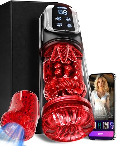Masturbieren für Männer Masturbator KI 7 Saugen &Teleskop &Rotation &Vibration Sex Spielzeug für die Männer Taschenmuschi Sexspielzeug mit Stabiler Motor Masturbatoren Vibratorensets Sex Toy VIJISA