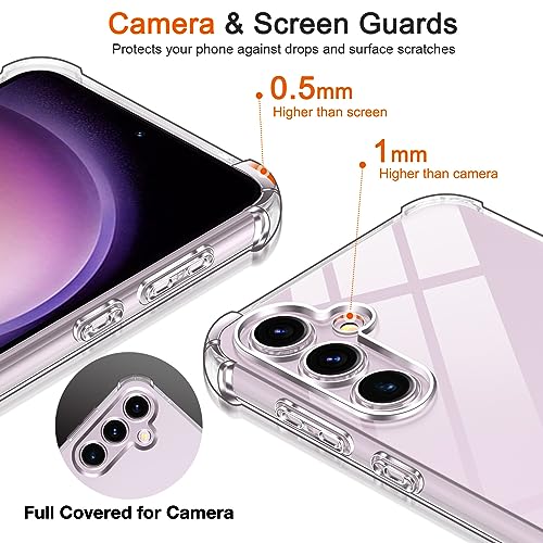 Image of Lustree Back Cover Transparent Case Compatible with Samsung Galaxy S23 | Clear + TPU Case with 4 Corner Air Cushion Protection & Camera Protection | Slim& Stylus Cover