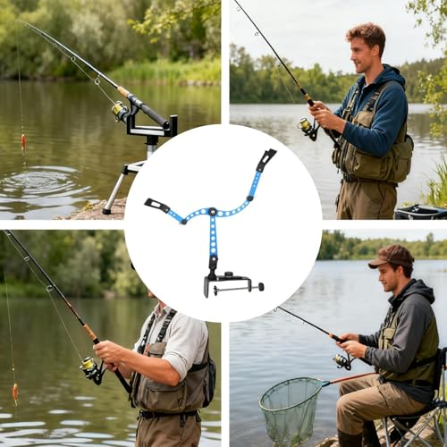 Support de Canne à Pêche pour Sol Anti-Chute Fixation Stable Métal Réglable - 4