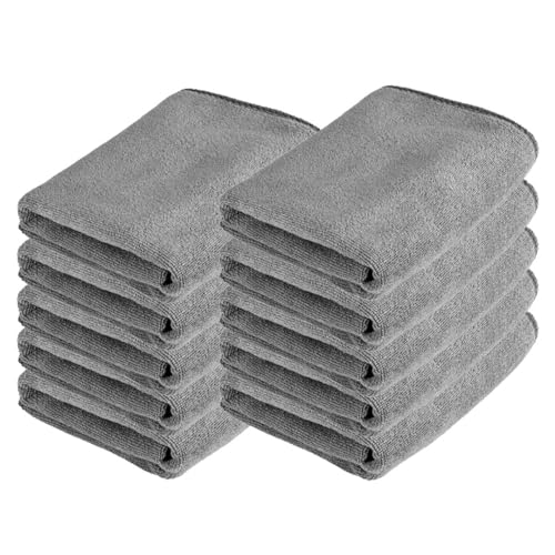 Image of Autofy 250GSM - 40cm x 40cm - [Pack of 10] - Microfiber Cloth Double Sided Microfiber Cloth for Car Lint Free Super Soft Plush Car Cleaning Cloth Sueded Edges for Scratch Free Car & Bike Cleaning