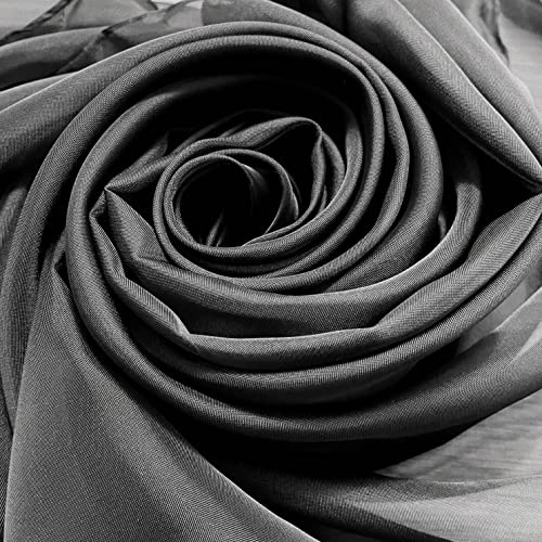 Megachest 118 Pulgadas de Ancho Blanco Puro Gasa Cortina Cortina Boda Cortina Tela (Negro, 20 Metros de Largo) Cover