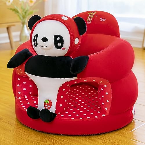 Image of Baby Seat Baby Sit up Chair Cartoon Animals Plush Sofa Seat Toddler Baby Learn to Sit up Chair Sofa Washable Cover for Back Head Support Sitting Infant Seat