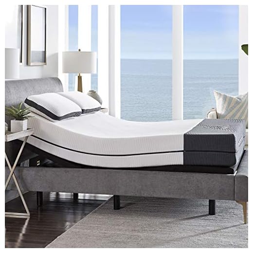 Ananda 12" Pearl and Cool Gel Infused Memory Foam Mattress with Premium Adjustable Bed Frame Combo, Head Tilt, Massage, USB, Zero Gravity,Anti-Snore (Full)