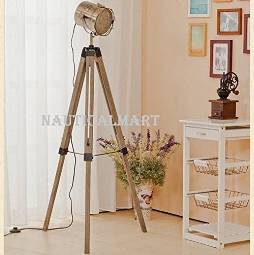 NauticalMart Floor Lamp Search Light Spotlight Decorative Lamp with Tripod