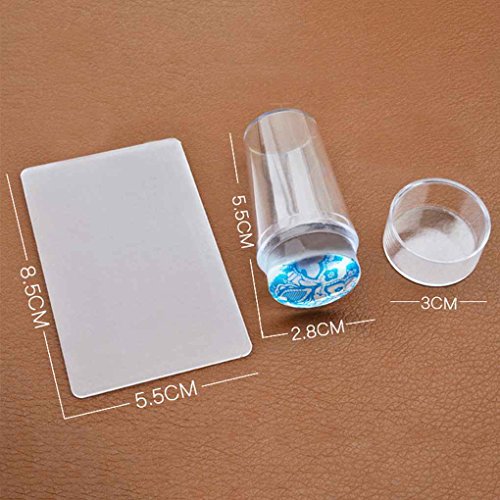 Babysbreath 1 Set Klar Nail Art Stamper Schaber Set Transparent Silikon Marshmallow Nagel Stempel Gereedschap – Bild 4