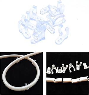 Uonlytech Rope Light Mounting Clips Clear 20 PCS/Pack Clear PVC LED Rope Light Clips Holder Mounting Rope Light Clips for Round Rope Light Led Rope Lights Clips