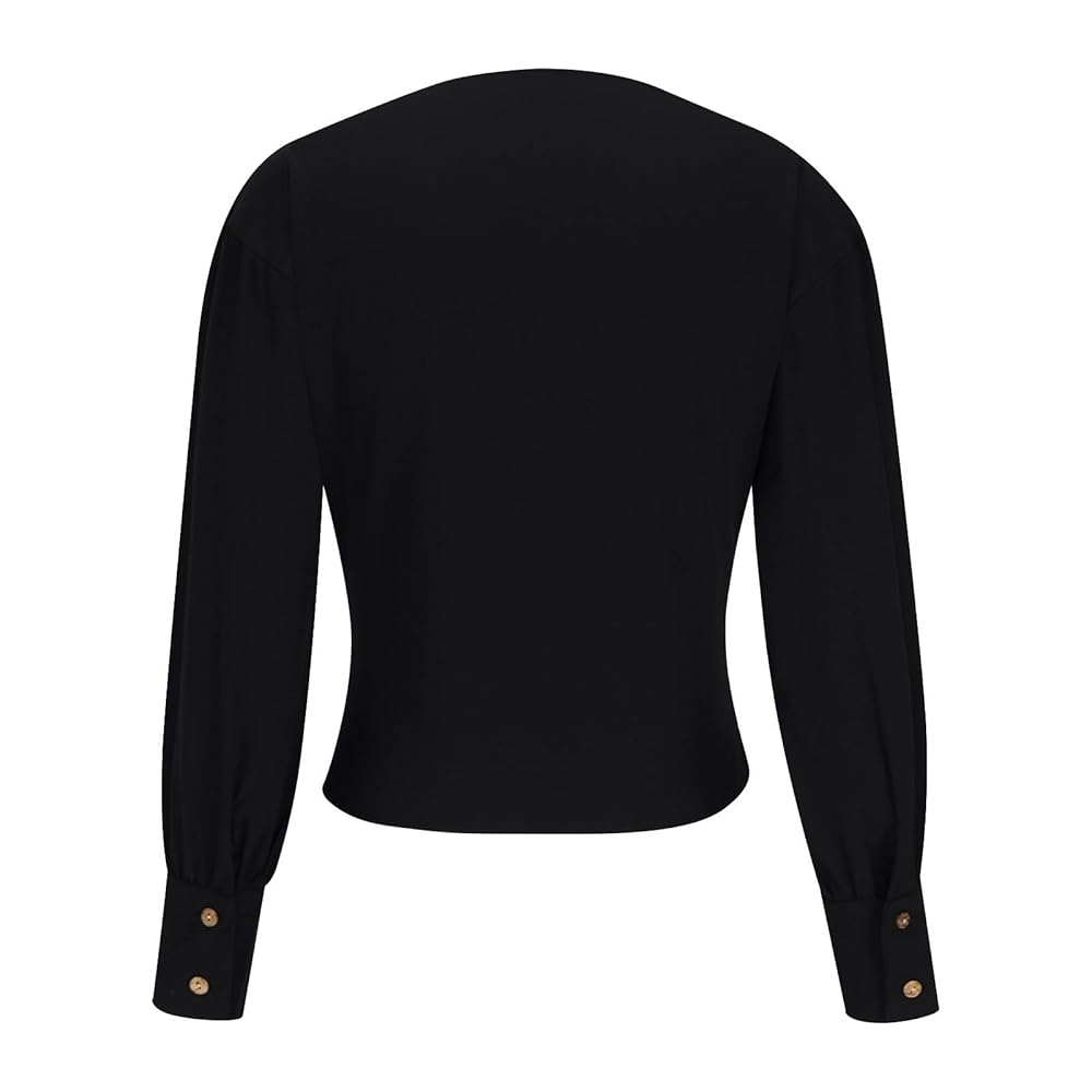 トップス ESTNATION Black Designed Blouse ESTNATION Black Designed Blouse トップス