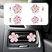 Zpana Car Accessories Set, 10PCS Vehicle Kit with Steering Wheel Cover Seatbelt Pad Cup Holder Mat Start Button Ring Sticker Flower Air Vent Clip, Universal Automotive Interior Ornament (Pink)