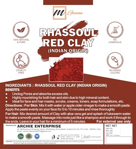 mGanna 100% Natural Moroccan Rhassoul Clay Powder/Nude/Ghassoul Lava Clay Powder for Hair Masks Creams, Face Masks - Image 2
