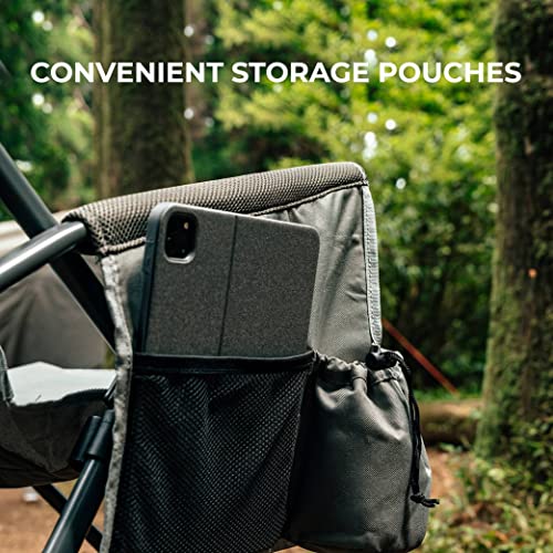 Heavy Duty Portable Folding Camping Chair for Adults with Comfy Padded Backrest | for Outdoor &amp; Sports, Backpacking, Beach, Lawn, Hunting, Tailgating, Fishing | Supports 400 Lbs