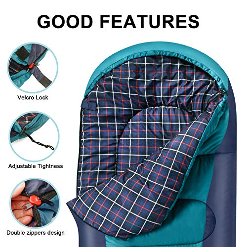 Saco de Dormir Ligero Impermeable RISEPRO para Adultos y Niños, Portátil, 3-4 Temporadas, Cálido para Camping y Excursionismo miniatura 5