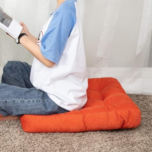 Image of Floor Pillow, Square Meditation Pillow for Seating on Floor Solid Thick Tufted Seat Cushion Meditation Cushion for Yoga Living Room Sofa Balcony Outdoor