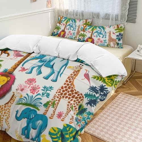 Funda nórdica infantil GiraffeLöwe de 3 piezas para evitar que el edredón se salga de la cama 3