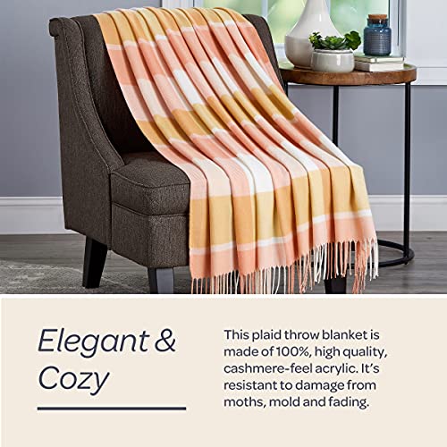 Lavish Home Desert Blush Plaid Soft Blanket-Oversized, Luxuriously Fluffy - Image 3