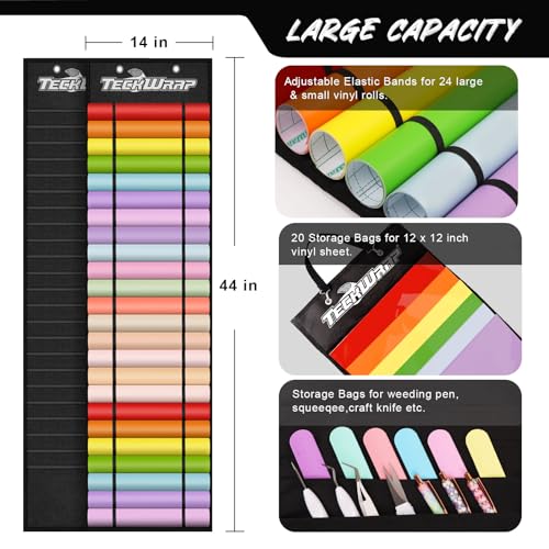 Teckwrap TM-VRH-01 Vinyl Roll Holder, Vinyl Roll Storage Organizer Black Double-Sided Wall-Mount thumb #3