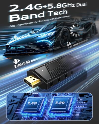 Acer Wireless HDMI Transmitter and Receiver, 328ft Long Range, 1080P@60Hz HD Adapter Extender for Streaming & Gaming to TV Projector Monitor, Plug & Play Dual-Band 2.4/5.8G Connection, Privacy Button - image 5
