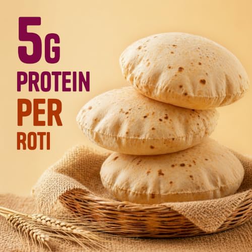 Image of Protein Chef High Protein Sharbati Atta 5 KG, 5g Protein Per Roti, High Fiber Soft Rotis, Premium Multigrain Atta Made with MP Whole Wheat, Jowar, Ragi Flour & Multi Millet Atta