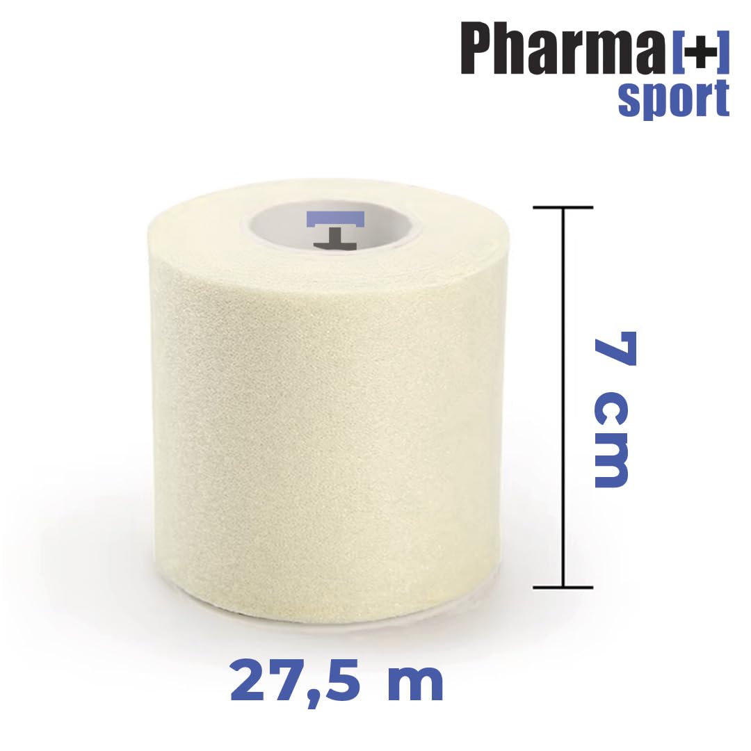 PHARMA+SPORT Salvapelle Sportivo Calcio, Salva Pelle per Fasciature e Protezione, Schiuma Poliuretanica 7x27.5m, Made in Italy, Bianco Conf. 2 Pezzi