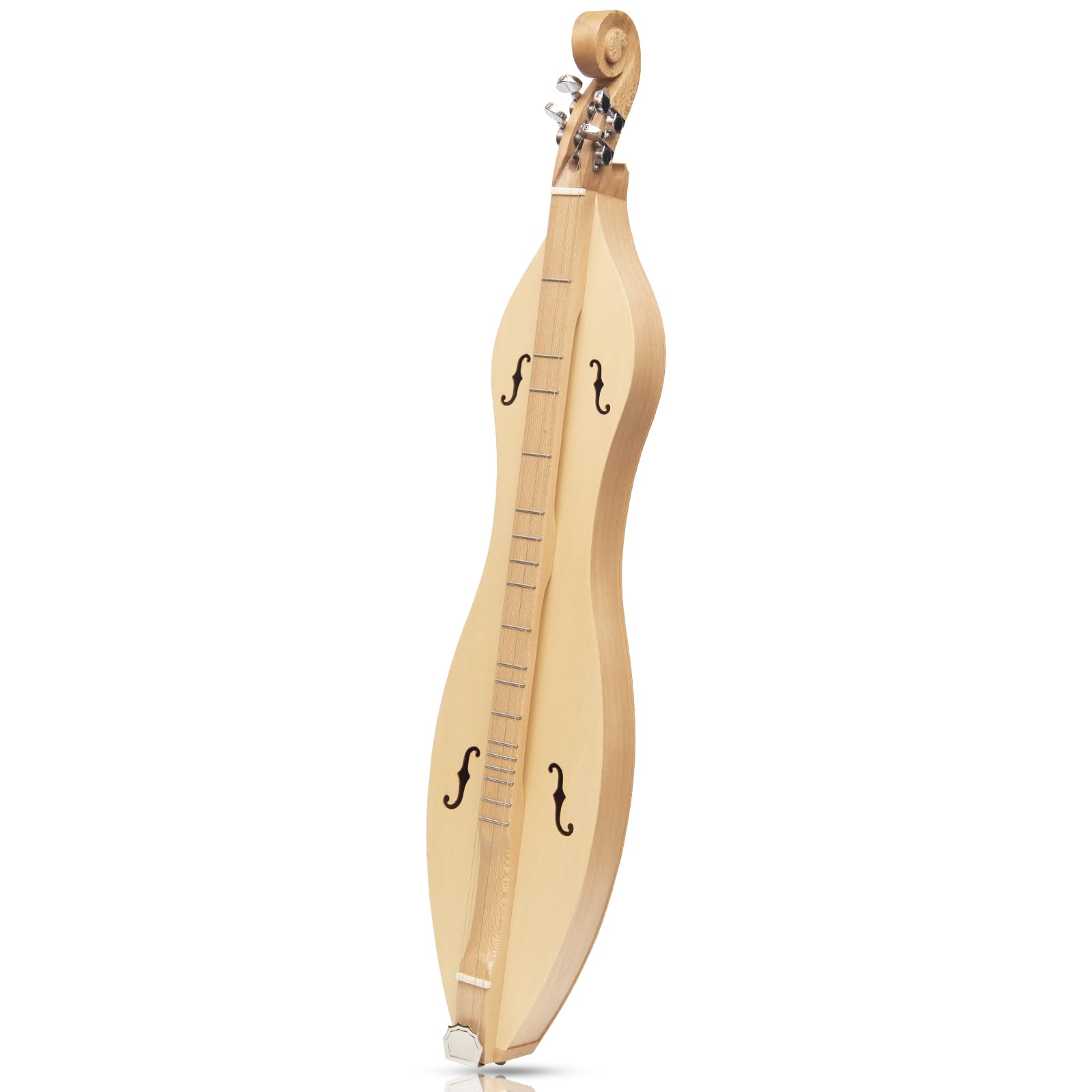 Mountain Dulcimer mit 4 Saiten, F-Loch, Lacewood mit Nickel-Finish