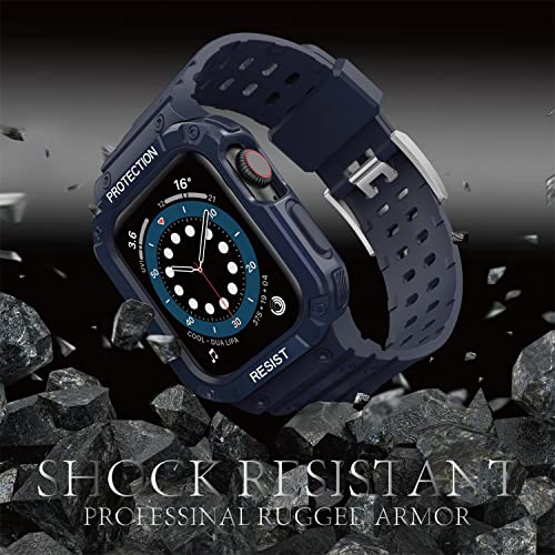 VeveXiao Bandje en bumper hoesje, compatibel met Apple Watch Series 7, 6 ,SE, 5, 4, 3, bandje van 45 mm, 44 mm, 42 mm… - Image 5