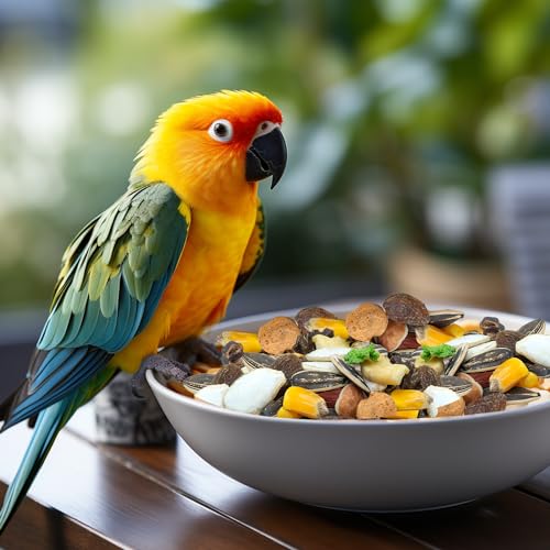 Nobleza Wellensittichfutter 500g, Vogelfutter für Wildvögel & Sittiche mit Früchten wie Papaya & Banane, Ausgewogenes Einzelfuttermittel für Ganzjährige Fütterung, Staubarm & Vitaminreich