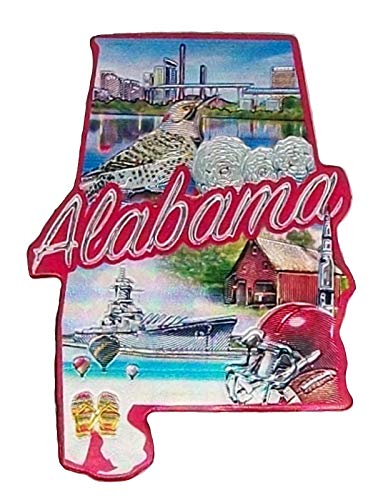 Imán decorativo rectangular estado Alabama 3.81x5.72 cm miniatura 1