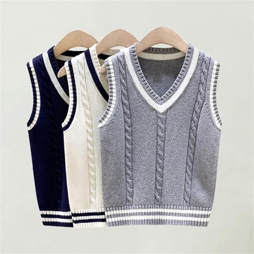 Toddler Ribbed Knit Sweater Vests V-Neck Sleeveless 𝐔niform Pullovers Kids Unisex Solid Fall Winter Tank Tops3