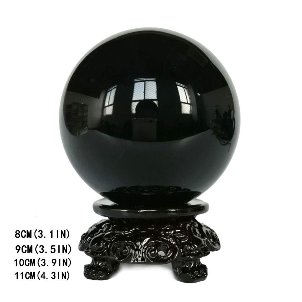 Bola de Cristal (en la Magia Occidental) Obsidiana Natural Bola de Cristal Bola Oficina Auspicioso Feng Shui Bola de Piedra Pulido propicio del Regalo de la decoración Bola de Cristal(
