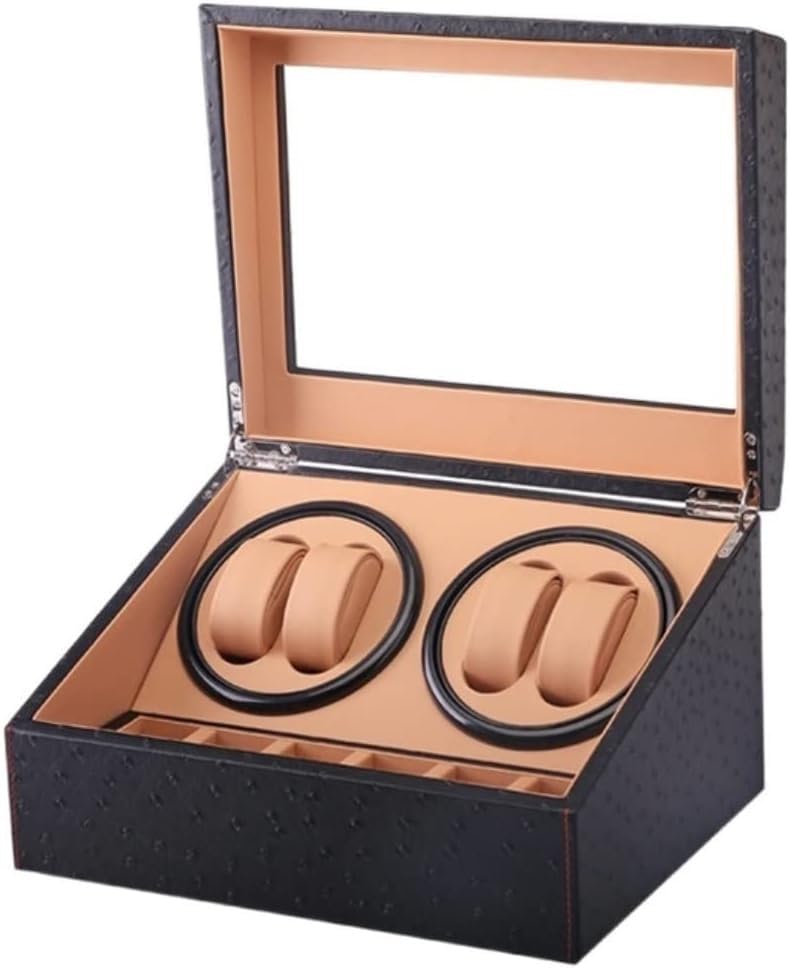 ZGSSOPTU Caja de reloj con bobinador automático, cajas silenciosas, organizador para hombre (B)