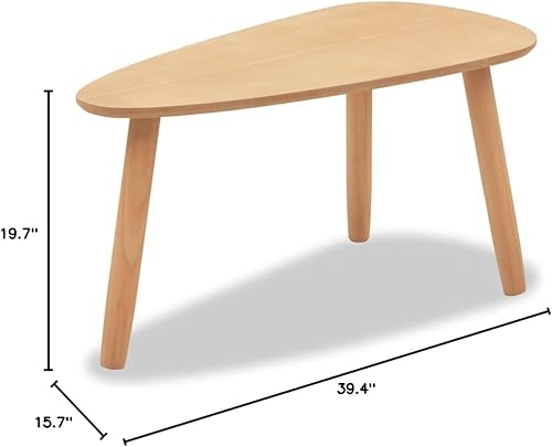 Miniatura 2 de Mesa auxiliar, mesa de centro y escritorio, mesa de centro de madera maciza adecuada para sala de estar, oficina, balcón, sala de estar familiar,