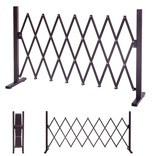 Absperrgitter HWC-B34AM, Scherengitter Rankhilfe Tierschutzgitter ausziehbar, Alu braun - Höhe 103cm, Breite 27-207cm