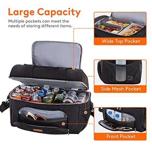 Image of Lifewit Insulated Cooler Bag, 32 /48 Can Large Leakproof Beach Cooler, Lightweight Portable Double Layer Soft-Sided Travel Ice Chest for Camping, Kayaking, Road Trips, Grocery Shopping