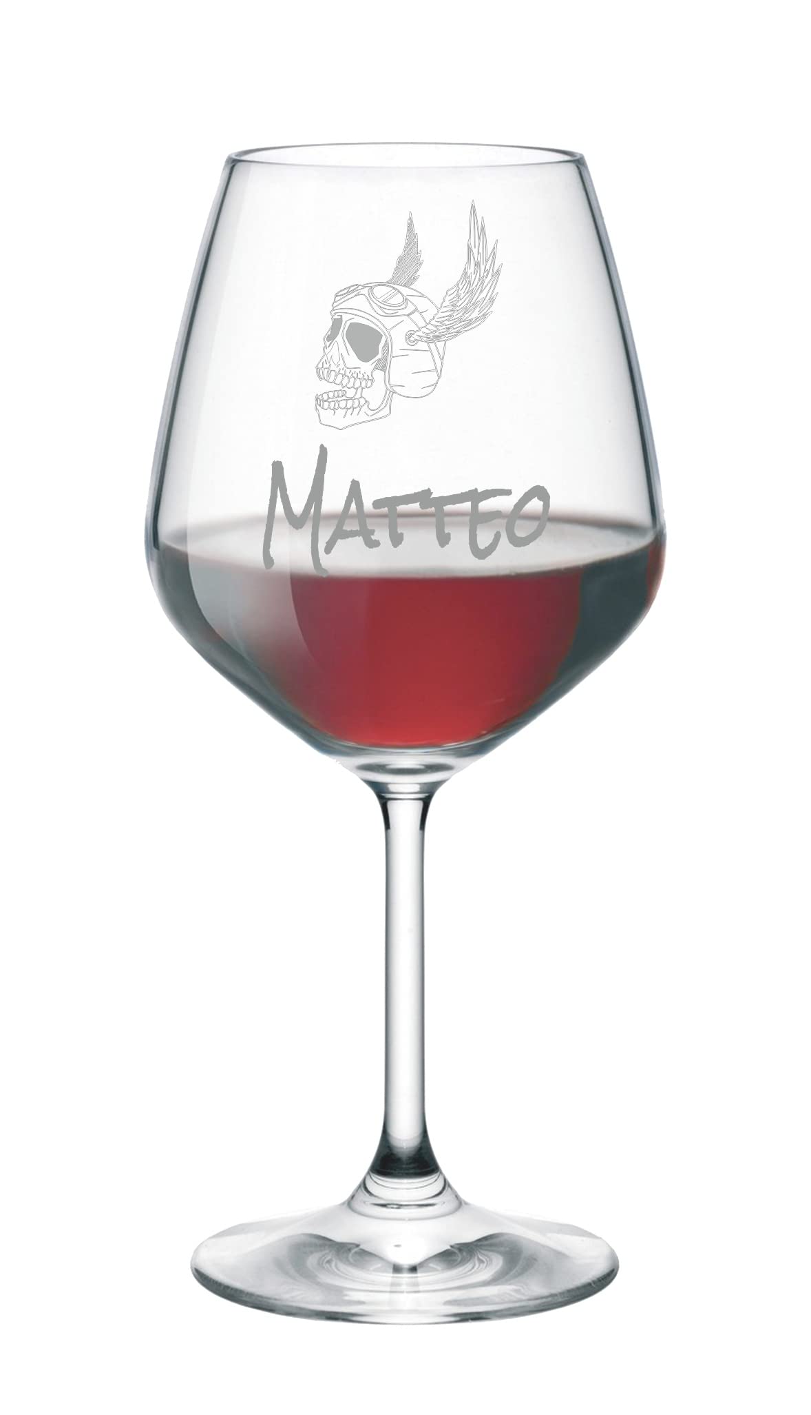 Bicchiere da vino personalizzato, calice da vino rosso inciso al laser, 530 ml, set da vino personalizzato con nome, iniziali e data, migliore idea regalo – Quantità (2)