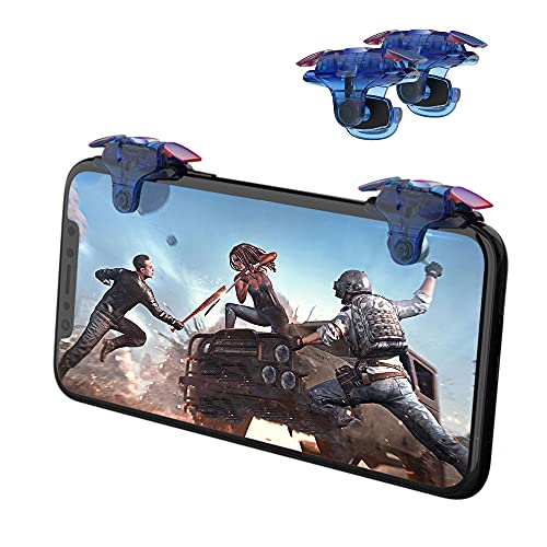 Newseego Mobile Game Controller Trigger,[Upgraded Version] Mobile Controllers Colorful Trigger Sensitive Shoot and Aim Button for Knives Out/Rules of Survival Trigger for Android & iOS-Blue