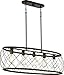 Quoizel RDY538PN Dury Cage Island Chandelier, 5-Light, 300 Watts, Palladian Bronze (11" H x 38" W)