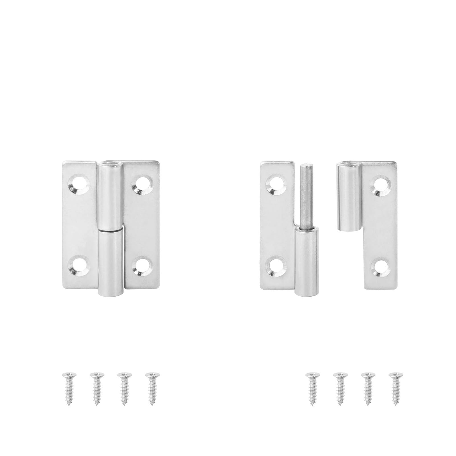 Window Hinge 2PCS Stainless Steel Detachable Hinge 270 Degree Black Removable Wooden Furniture Door Hinges for Cabinet Cupboard Closet Box for Cabinet, Door, Window(StainlessSteel50mm L)
