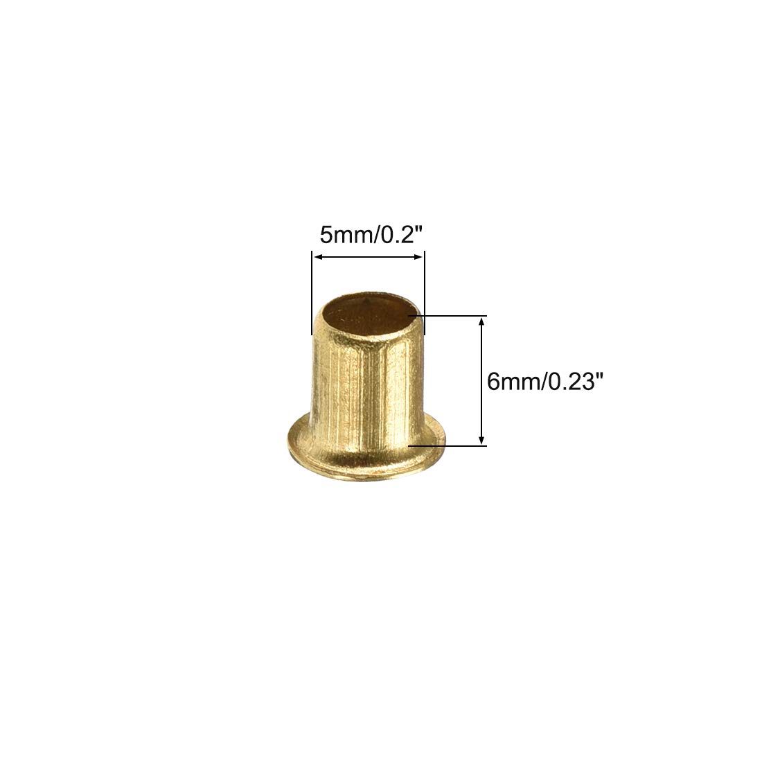 sourcing map 100 Stk. Durchgangsloch Kupfer Hohlnieten Ösen Leiterplatte PCB 5mmx6mm Golden