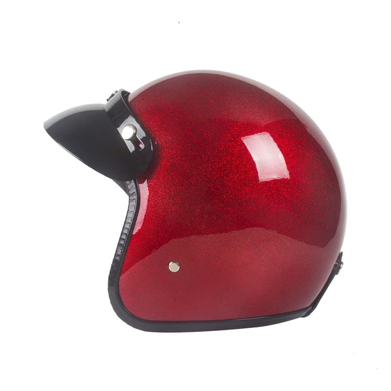 Image of Harssidanzar Open Face Motorcycle Helmet DOT Approved Vintage Helmet CU601