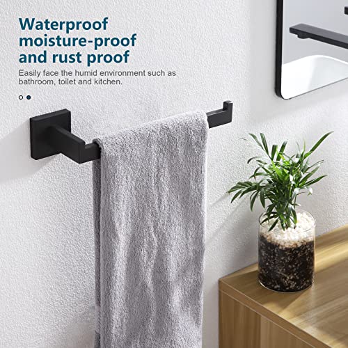 Image of KOKOSIRI Black Towel Ring Hand Towel Racks Rods Bathroom Towel Rails Kitchen Hardware Stylish Stainless Steel, Wall Mount, B3003BK