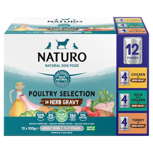 Naturo Adult Dog Grain And Gluten Free Poultry Selection In Herb Gravy 12x100g 1200g