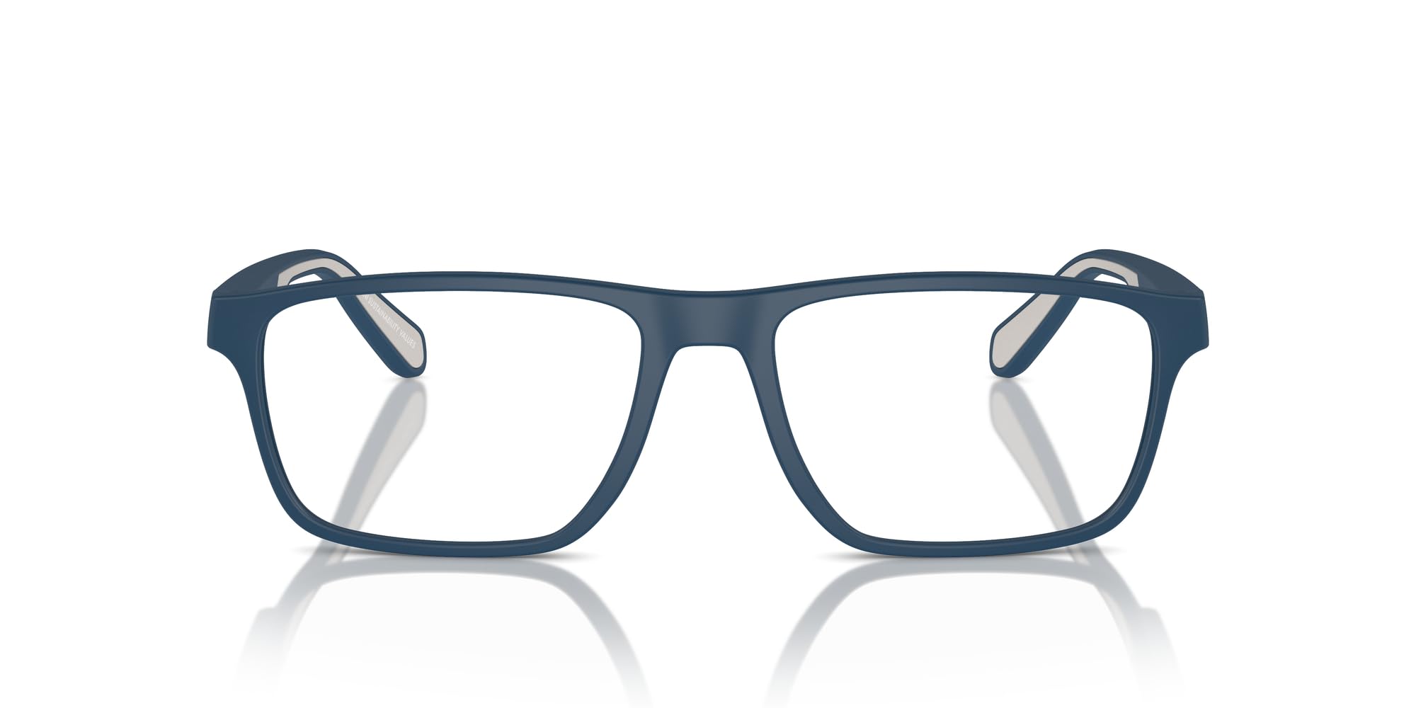 Emporio Armani Men's EA3233 Rectangular Prescription Eyewear Frames, Matte Blue/Demo Lens, 54 mm