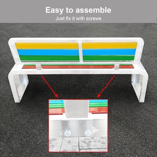 Outdoor Metal Garden Bench, 500kg Capacity, Durable Patio Seating for Park, Yard, Porch, Lawn Decor, 39in White Deck Furniture - Elegant & Sturdy