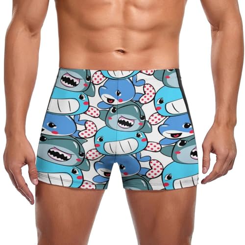 Maillot de bain homme boxer requin dessin animé short de bain de piscine