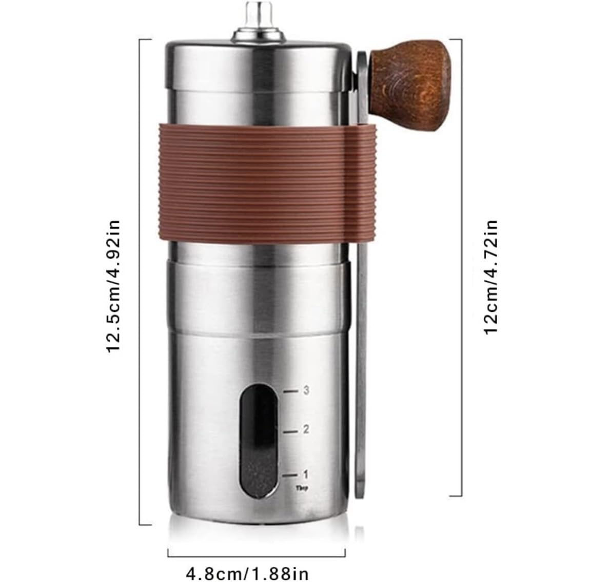 BODHIS Molinillo de Café Molino de Café Molinillo De Grano Multifuncional con Manivela Manual, Molinillo De Café con Manivela Portátil con Ajustable Molinillo Cafe Molinillos de Café